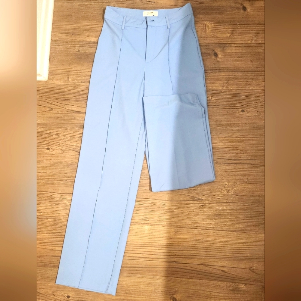 Pull&Bear Straight Leg Light Blue Pants